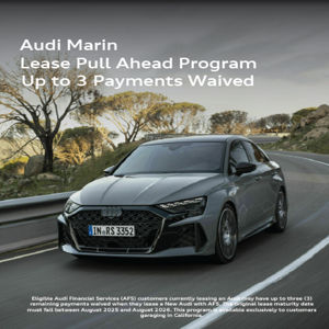 Angled front view of Audi driving 